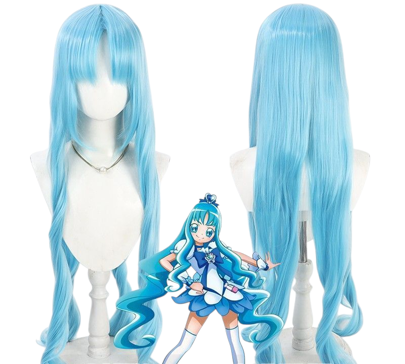 Sky Blue Cure Marine (Erika Kurumi) Cosplay Wig - Heartcatch Precure! (Blue Wavy) (FEVERCOS)Pretty Cure
