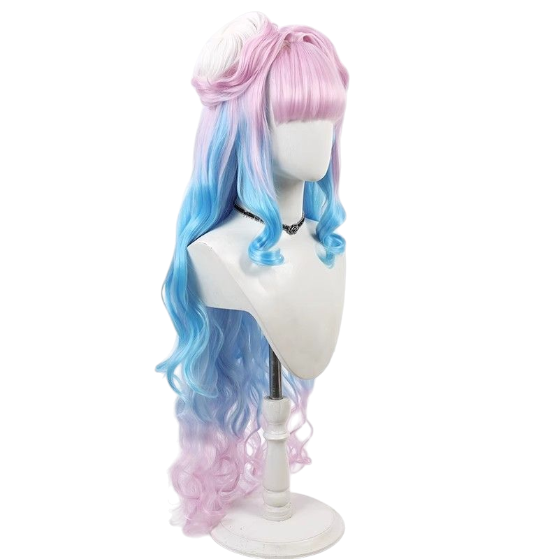 Light Gray Cure La Mer (Laura) Cosplay Wig - Tropical-Rouge! Precure (Pink/Blue Gradient) (FEVERCOS)Pretty Cure