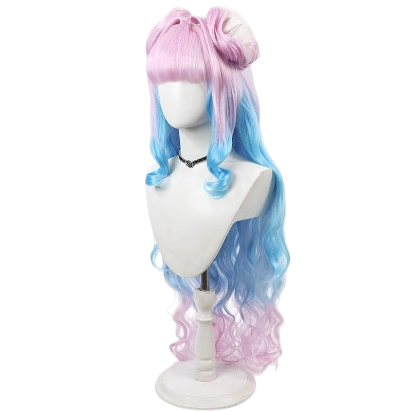 Light Gray Cure La Mer (Laura) Cosplay Wig - Tropical-Rouge! Precure (Pink/Blue Gradient) (FEVERCOS)Pretty Cure