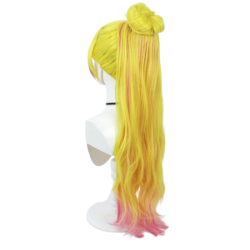 Dark Khaki Cure Flora (Haruka Haruno) Cosplay Wig - Go! Princess Precure (Blonde/Pink Gradient) (FEVERCOS)Pretty Cure