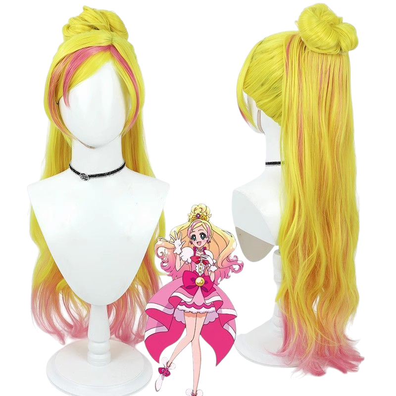 Light Gray Cure Flora (Haruka Haruno) Cosplay Wig - Go! Princess Precure (Blonde/Pink Gradient) (FEVERCOS)Pretty Cure