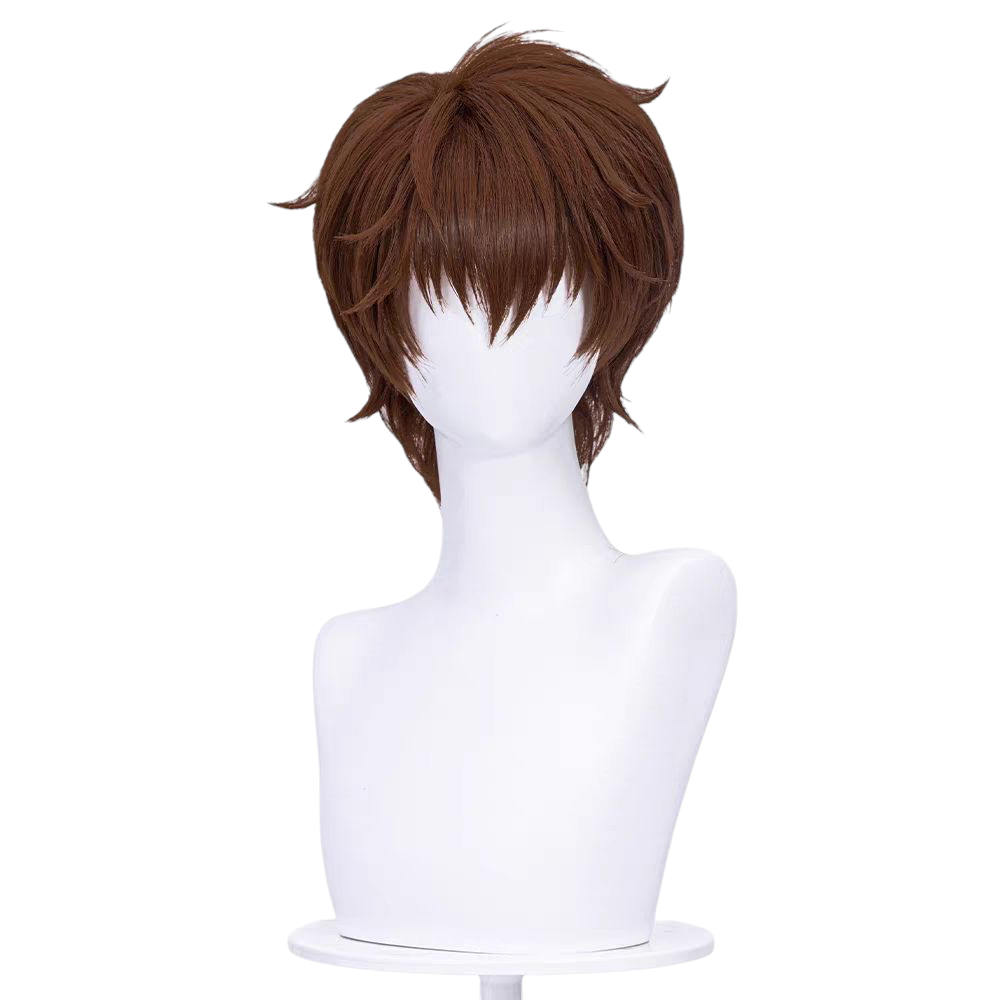 Lavender Suzaku Kururugi Cosplay Wig - Code Geass (Brown Spiky) (FEVERCOS)