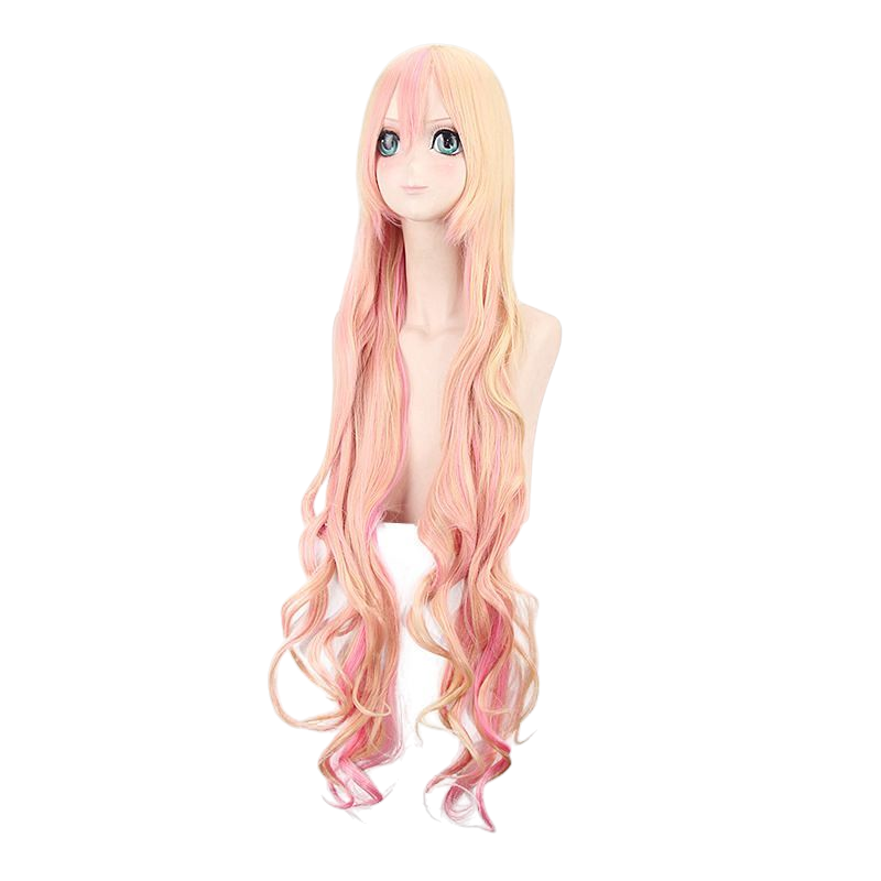 Peach Puff Sheryl Nome Cosplay Wig - Macross Frontier (Pink/Blonde 120cm) (FEVERCOS)