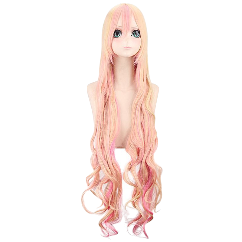 Peach Puff Sheryl Nome Cosplay Wig - Macross Frontier (Pink/Blonde 120cm) (FEVERCOS)