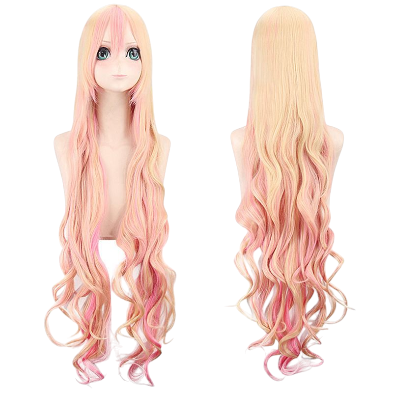 Peach Puff Sheryl Nome Cosplay Wig - Macross Frontier (Pink/Blonde 120cm) (FEVERCOS)