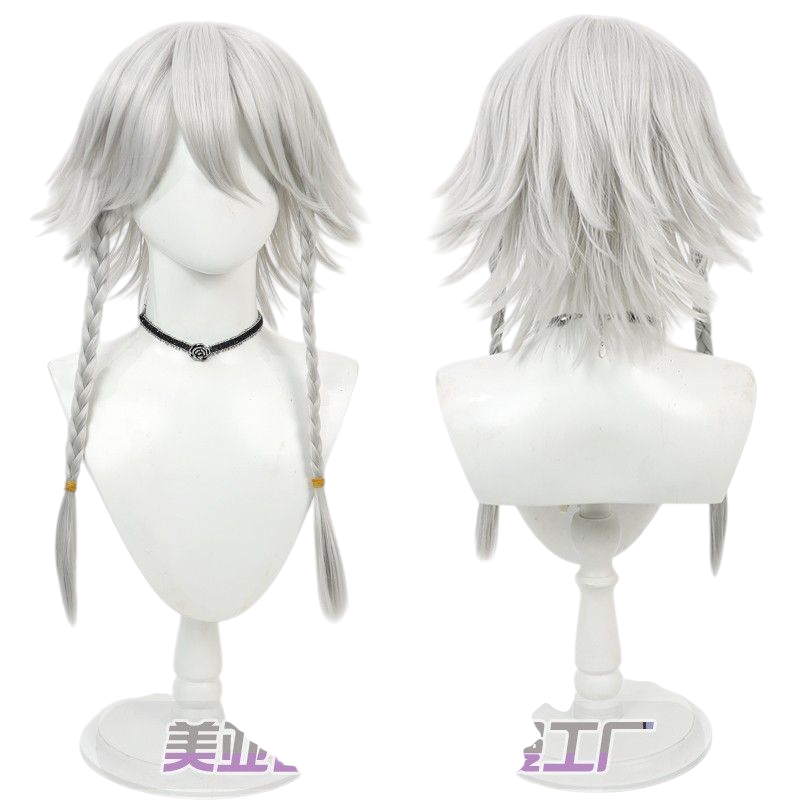 Light Gray Sakuya Izayoi Cosplay Wig - Touhou Project (Silver Braids) (FEVERCOS)