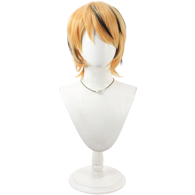 Beige Toramaru Shou Cosplay Wig - Touhou Project (Blonde/Tiger Highlights) (FEVERCOS)