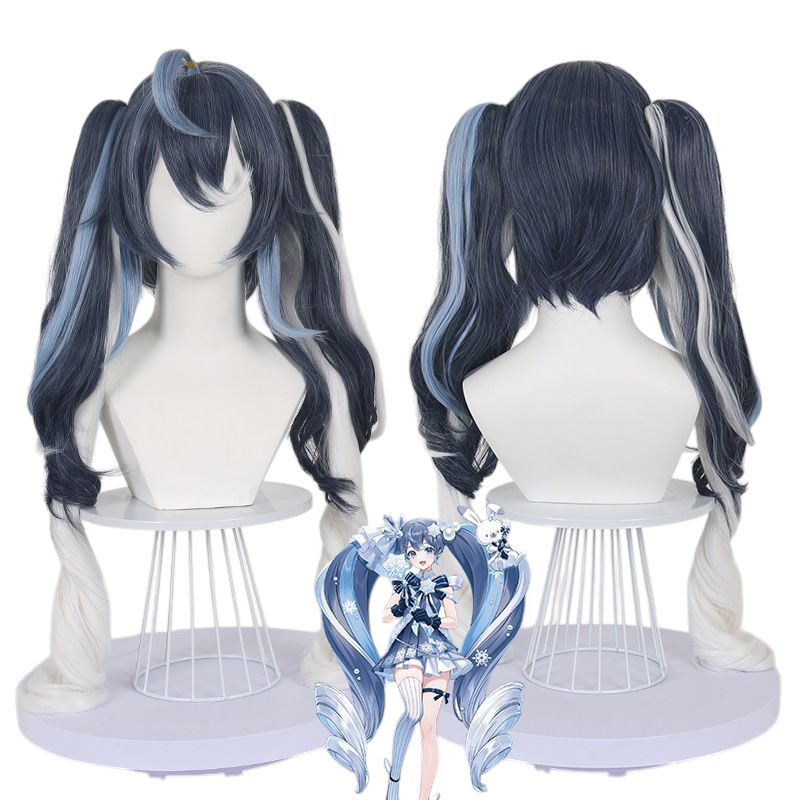 Dark Slate Gray Snow Miku 2025 (Prism) Cosplay Wig - Vocaloid (Gradient/Glitter) (FEVERCOS)