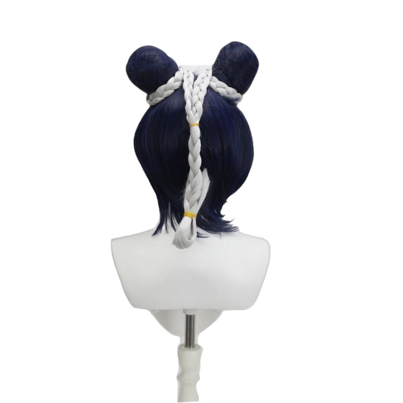 Dark Slate Gray Jolyne Cujoh (Anime Ver.) Cosplay Wig - JoJo Stone Ocean (Green/Yellow Buns) (FEVERCOS)