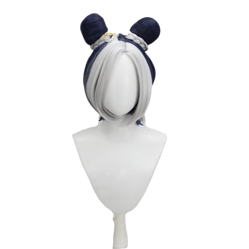 Light Gray Jolyne Cujoh (Anime Ver.) Cosplay Wig - JoJo Stone Ocean (Green/Yellow Buns) (FEVERCOS)