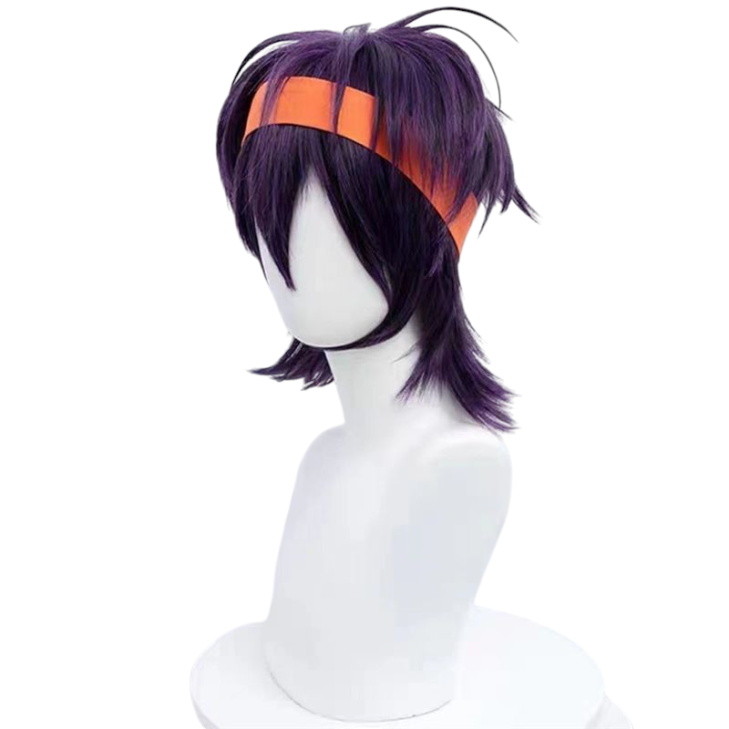 Lavender Narancia Ghirga Cosplay Wig - JoJo Golden Wind (Black/Purple Wolf) (FEVERCOS)