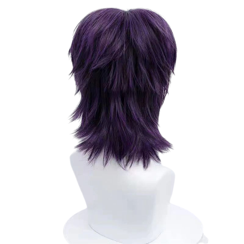 Dark Slate Gray Narancia Ghirga Cosplay Wig - JoJo Golden Wind (Black/Purple Wolf) (FEVERCOS)