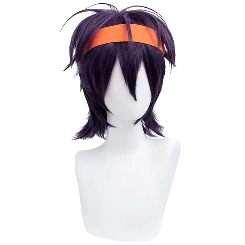 Lavender Narancia Ghirga Cosplay Wig - JoJo Golden Wind (Black/Purple Wolf) (FEVERCOS)