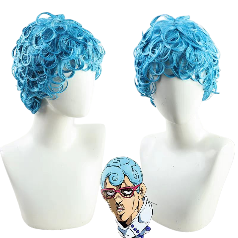 Steel Blue Ghiaccio Cosplay Wig - JoJo Golden Wind (Blue Spirals) (FEVERCOS)