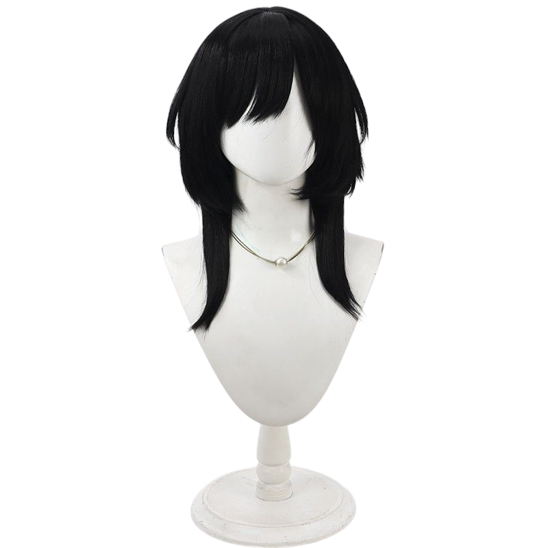 Light Gray Hamasaki Momiji Cosplay Wig - 18TRIP (Black Short) (FEVERCOS)