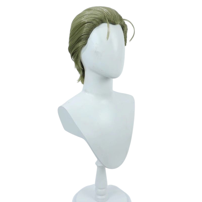 Light Gray Heiter Cosplay Wig - Frieren: Beyond Journey's End (Green/Grey Slicked) (FEVERCOS)