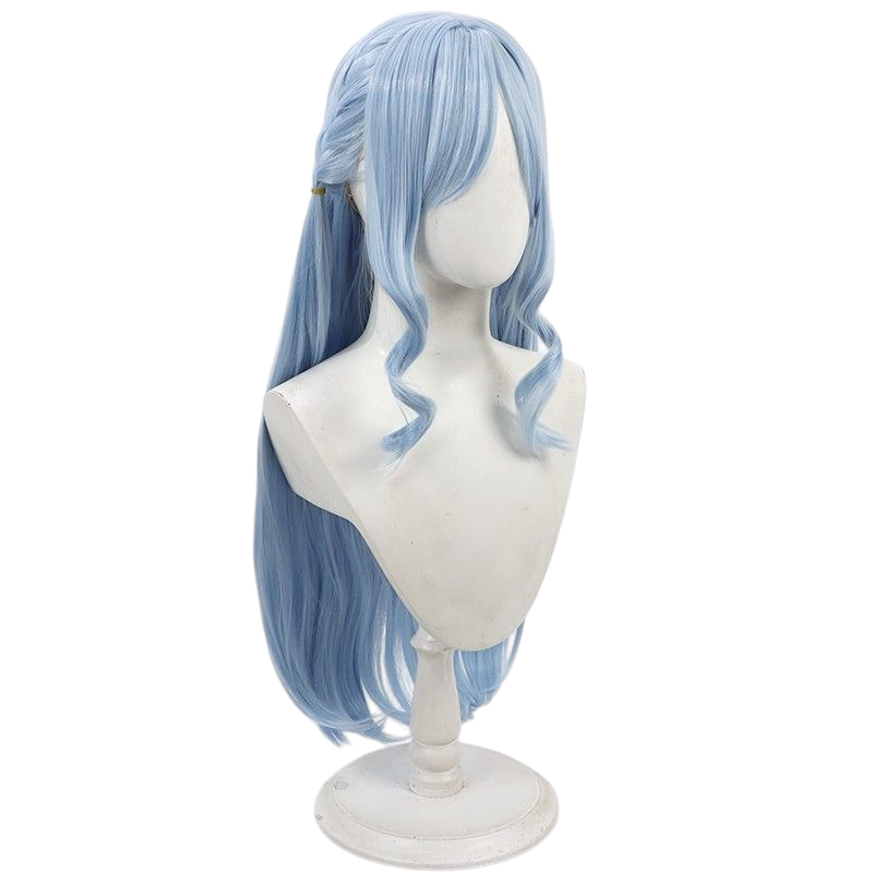 Light Gray Sakiko Togawa Cosplay Wig - BanG Dream! MyGO!!!!! (Blue/Purple Twin Braids) (FEVERCOS)