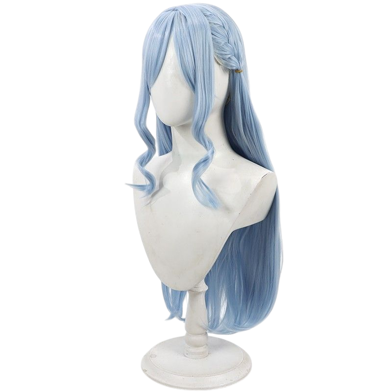 Light Gray Sakiko Togawa Cosplay Wig - BanG Dream! MyGO!!!!! (Blue/Purple Twin Braids) (FEVERCOS)