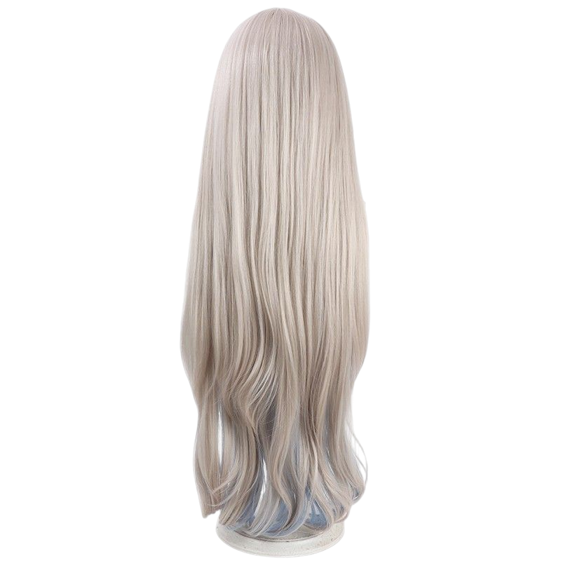 Dark Gray Verina Cosplay Wig - Wuthering Waves (White/Green/Gold Curls) (FEVERCOS)