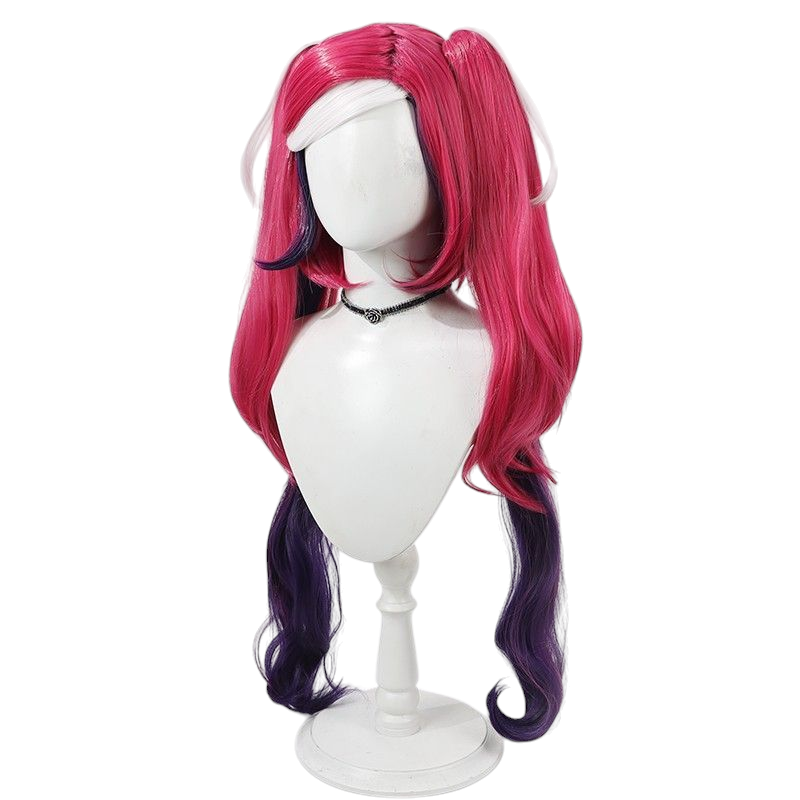 Maroon Velvette Cosplay Wig - Hazbin Hotel (Red/Black Twin Tails) (FEVERCOS)