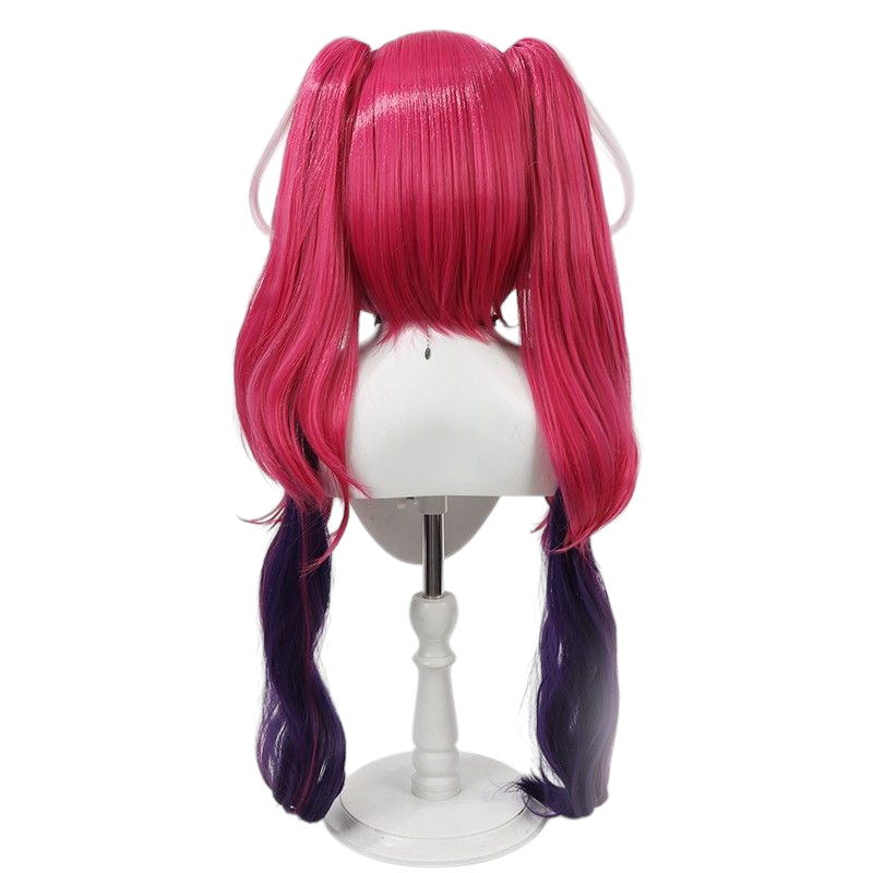 Maroon Velvette Cosplay Wig - Hazbin Hotel (Red/Black Twin Tails) (FEVERCOS)