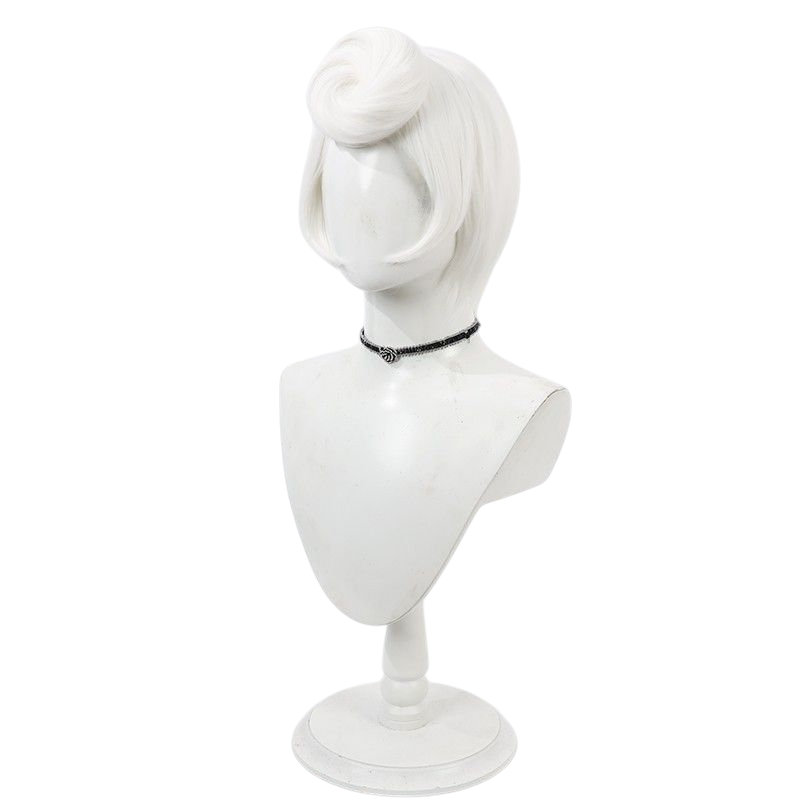 Light Gray Rosie Cosplay Wig - Hazbin Hotel (White Vintage Updo) (FEVERCOS)