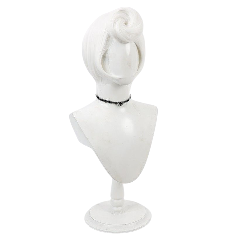 Light Gray Rosie Cosplay Wig - Hazbin Hotel (White Vintage Updo) (FEVERCOS)