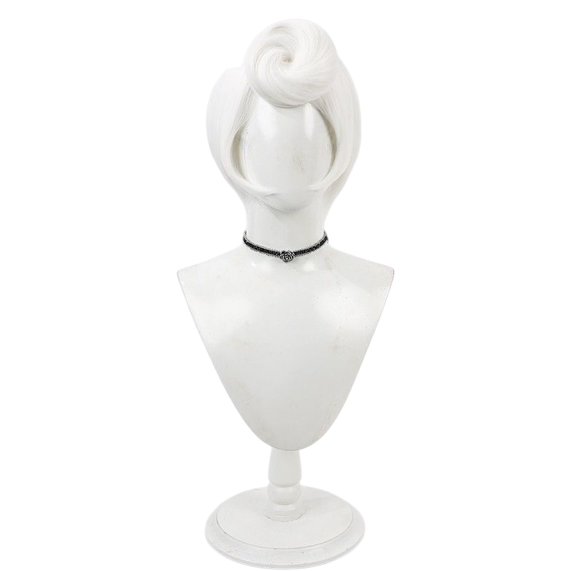 Light Gray Rosie Cosplay Wig - Hazbin Hotel (White Vintage Updo) (FEVERCOS)
