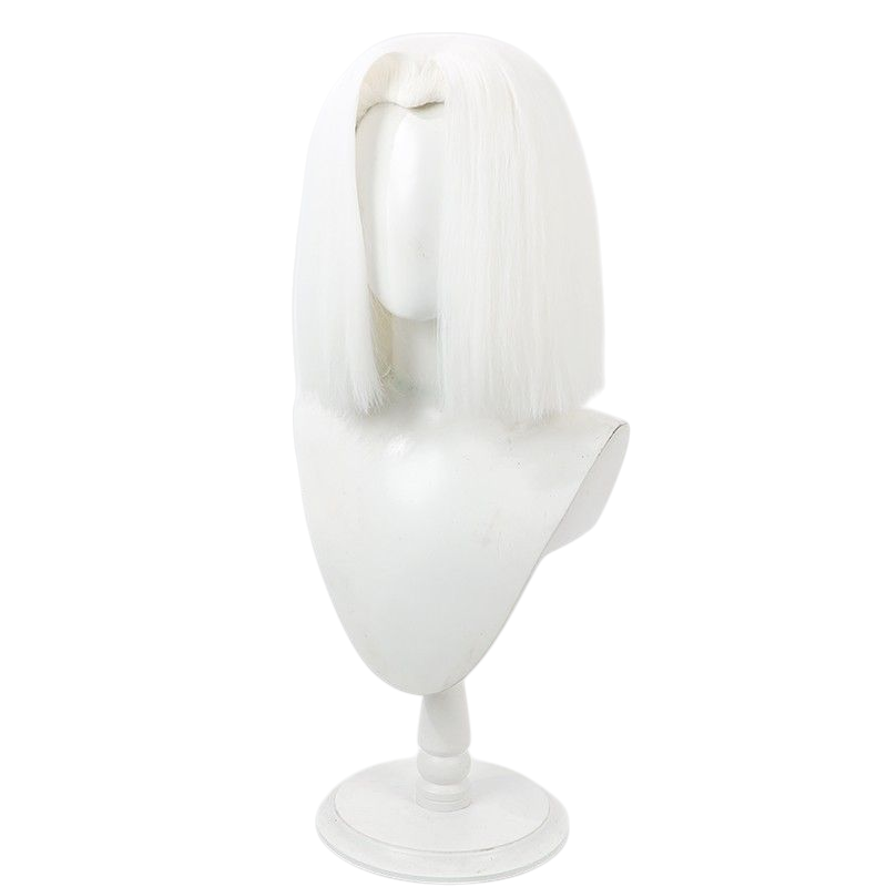 Beige Lute Cosplay Wig - Hazbin Hotel (White/Black Widow's Peak) (FEVERCOS)