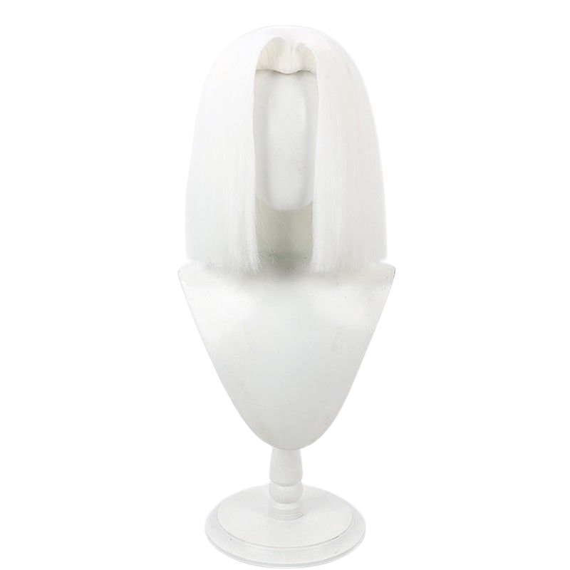 Beige Lute Cosplay Wig - Hazbin Hotel (White/Black Widow's Peak) (FEVERCOS)