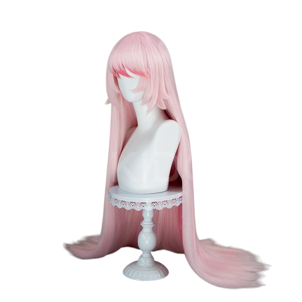 White Smoke Verosika Mayday Cosplay Wig - Helluva Boss (Pink Wavy Long) (FEVERCOS)