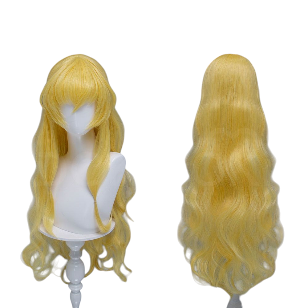 White Smoke Yukari Yakumo Cosplay Wig - Touhou Project (80cm Golden Blonde Long) (FEVERCOS)