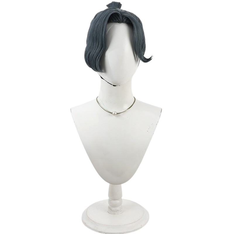 Light Gray Kihachiro Ayabe Cosplay Wig - Nintama Rantaro (Grey-Brown Ponytail) (FEVERCOS)