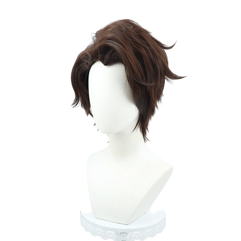 White Smoke Sosuke Aizen Cosplay Wig - BLEACH (Brown Teased Slick Back) (FEVERCOS)