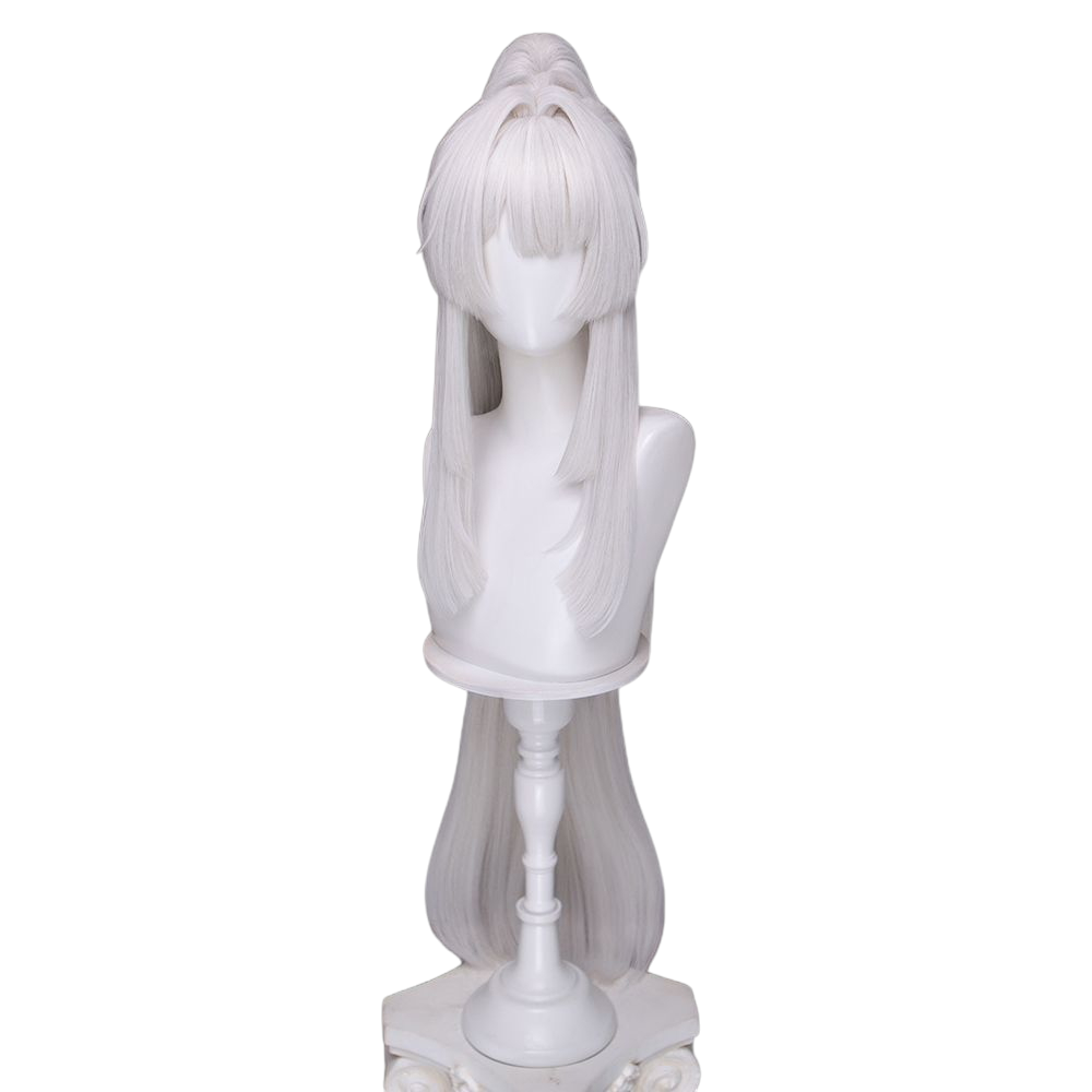 White Smoke Feixue (Hiyuki) Cosplay Wig - Wuthering Waves (Detachable Ponytail Scalp) (FEVERCOS)
