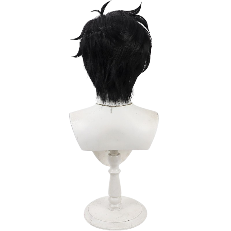 White Smoke Videl (Natade Village Ver.) Cosplay Wig - Dragon Ball Z (Black Teased Short) (FEVERCOS)