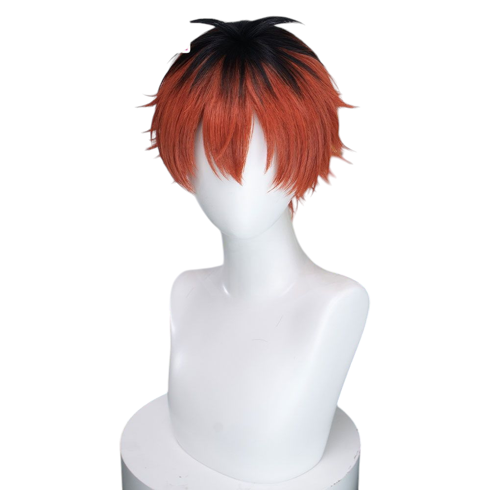 White Smoke Stark Cosplay Wig - Frieren: Beyond Journey's End (Black/Red Highlight Short) (FEVERCOS)