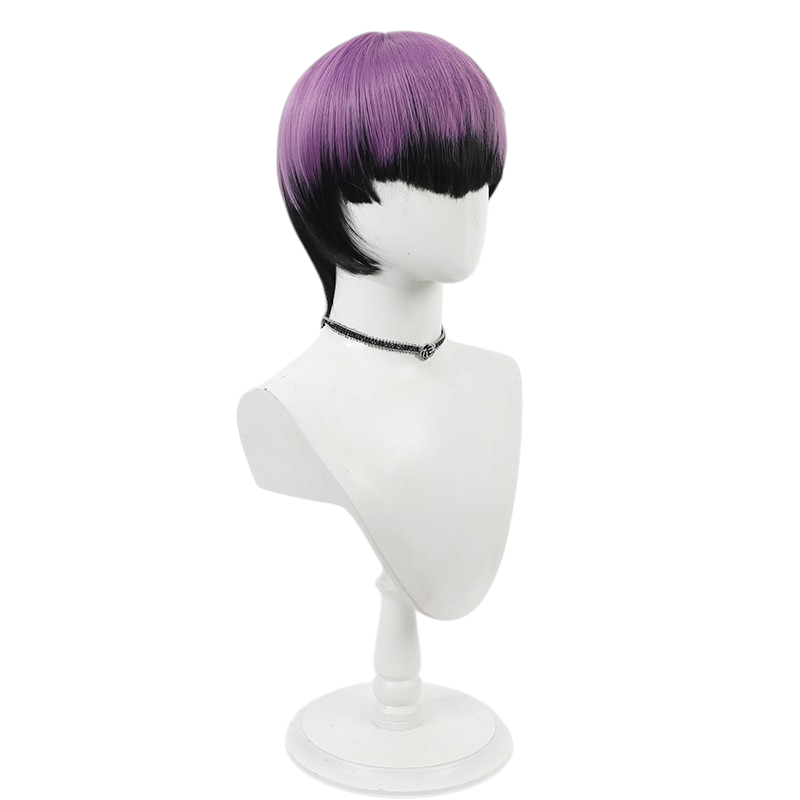 White Smoke Soshiro Hoshina Cosplay Wig - Kaiju No. 8 (Purple/Black Undercut) (FEVERCOS)