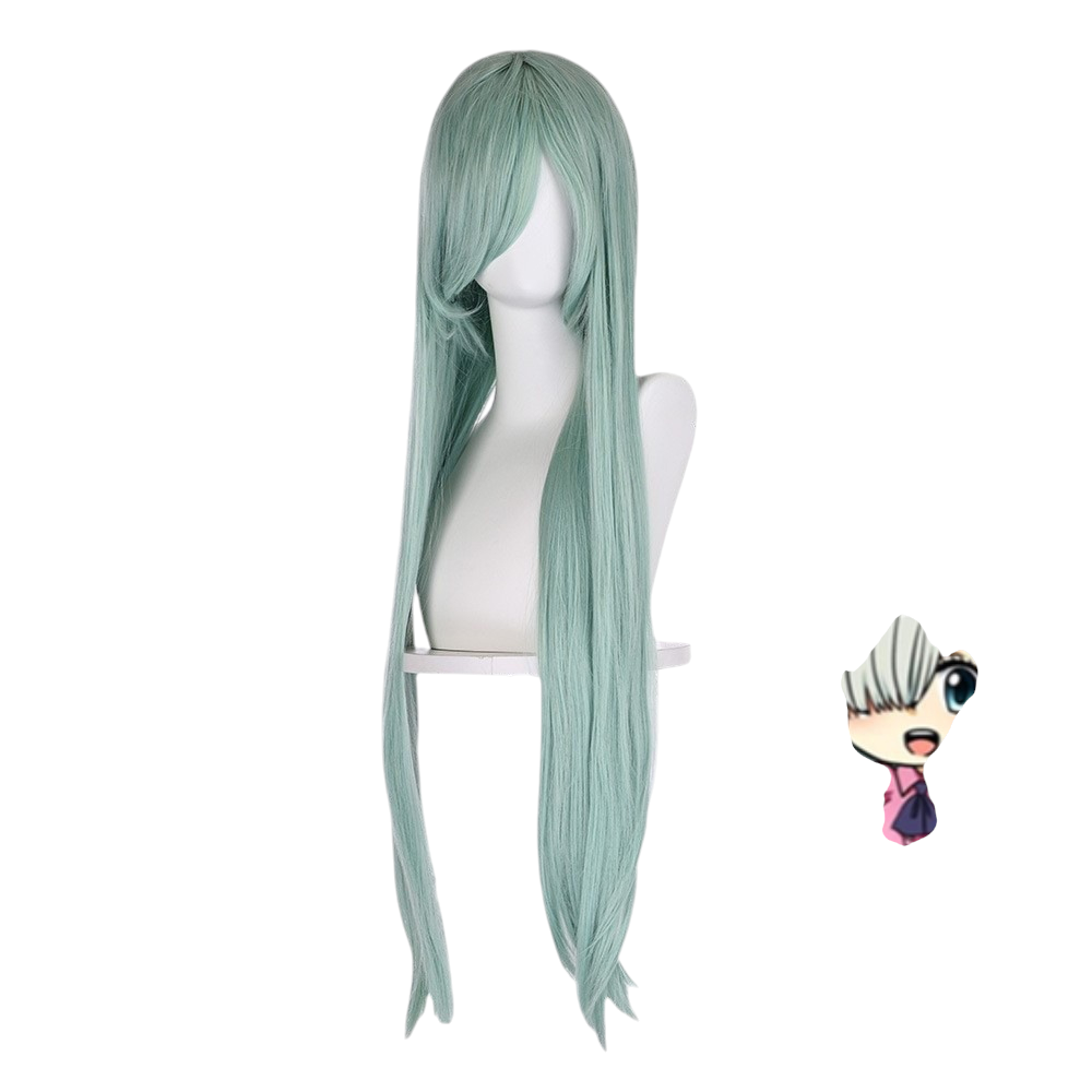 White Smoke Elizabeth Liones Cosplay Wig - The Seven Deadly Sins (Silver-Green Long) (FEVERCOS)