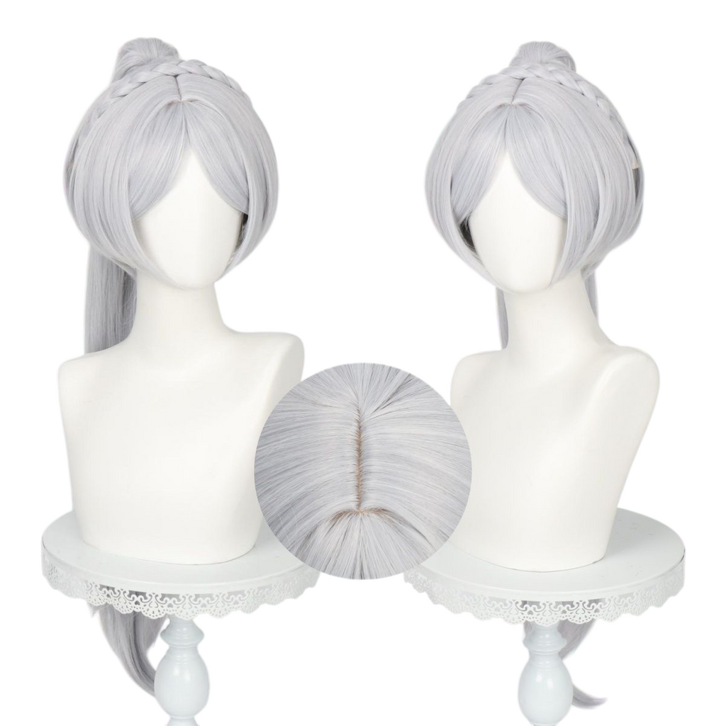 White Smoke Frieren Cosplay Wig - Frieren: Beyond Journey's End (Grey Twin Ponytails) (FEVERCOS)