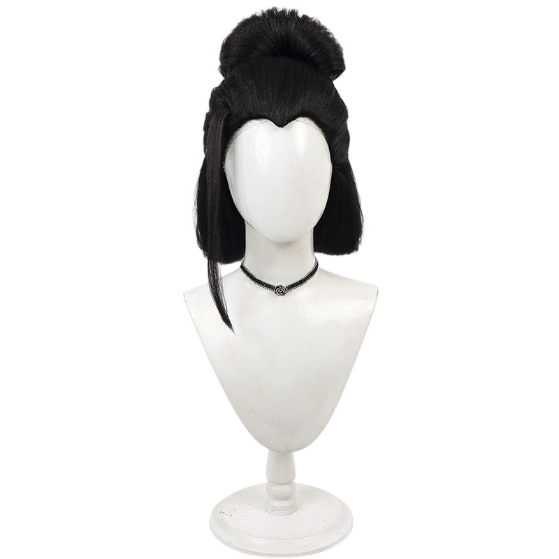 White Smoke Pingping (Little Fox) Cosplay Wig - Black Myth: Wukong (Black Middle Part Twin Buns) (FEVERCOS)