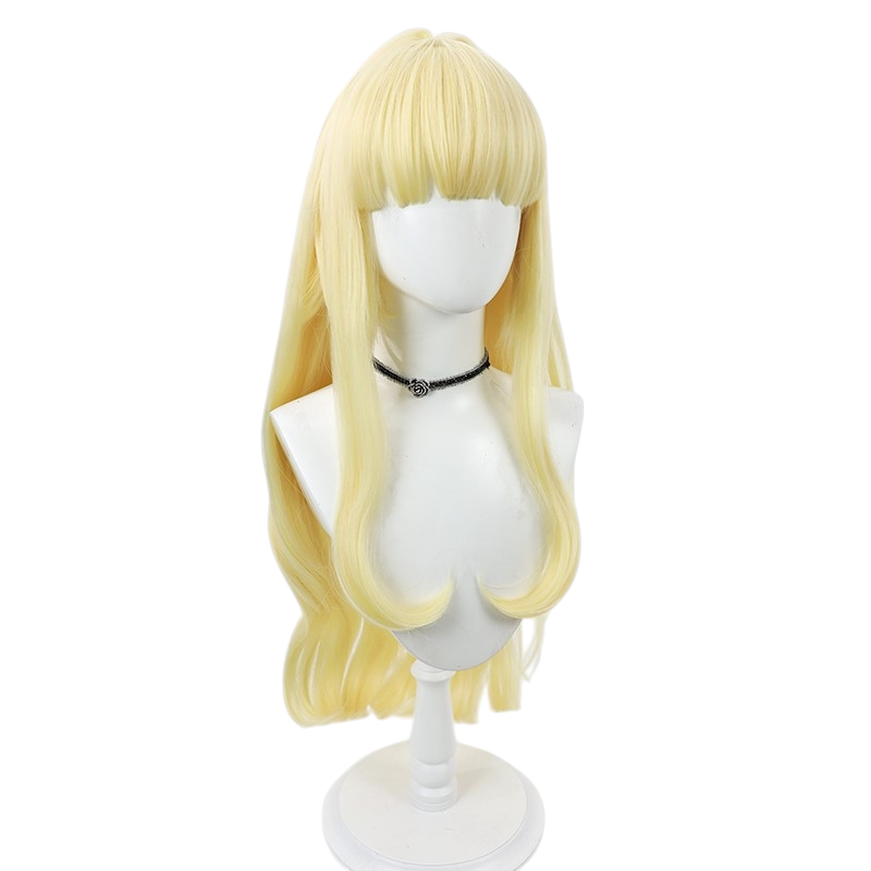 White Smoke Kaoruko Tenkawa Cosplay Wig - Gushing over Magical Girls (Magia Sulfur Yellow Curly) (FEVERCOS)