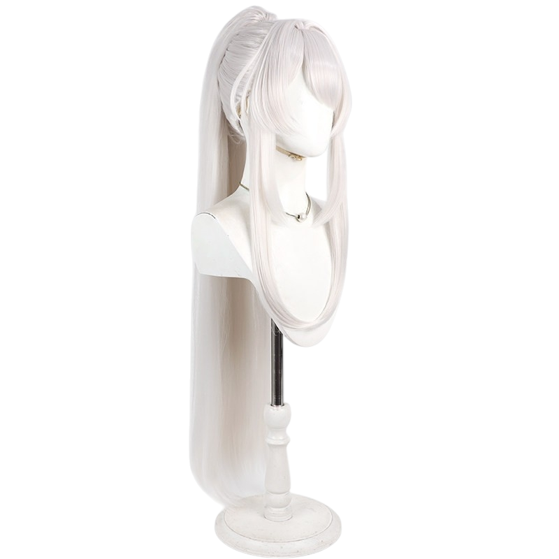 White Smoke Hiyuki Cosplay Wig - Wuthering Waves (Milky White Detachable Ponytail Scalp) (FEVERCOS)