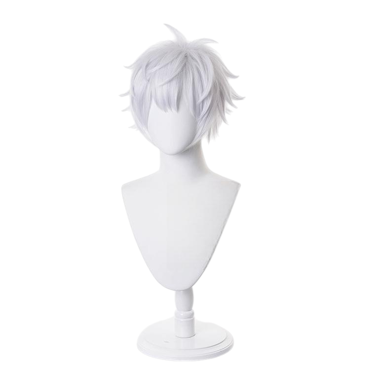 White Smoke Gojo Satoru (Loose/Casual) Cosplay Wig - Jujutsu Kaisen (White Messy Down) (FEVERCOS)