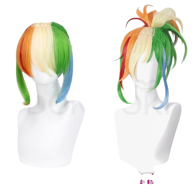 White Smoke Rainbow Dash Cosplay Wig - My Little Pony (Multicolor Rainbow Layers) (FEVERCOS)