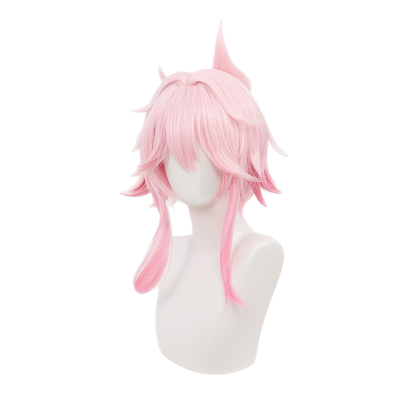 White Smoke Feiying Cosplay Wig - Honkai: Star Rail (Pink Gradient Bun Scalp) (FEVERCOS)