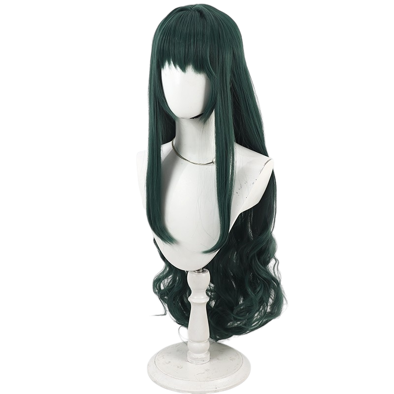 White Smoke Rina Toin Cosplay Wig - Mermaid Melody Pichi Pichi Pitch (Dark Green Curly) (FEVERCOS)