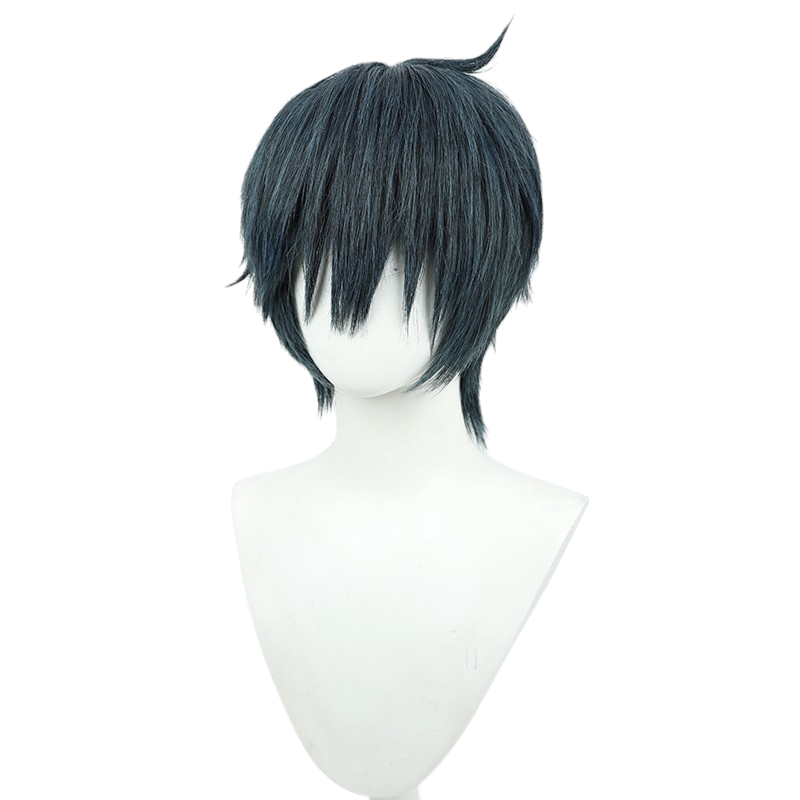 White Smoke Seiya Takehaya Cosplay Wig - Tsurune (Dark Blue Flipped Teased) (FEVERCOS)