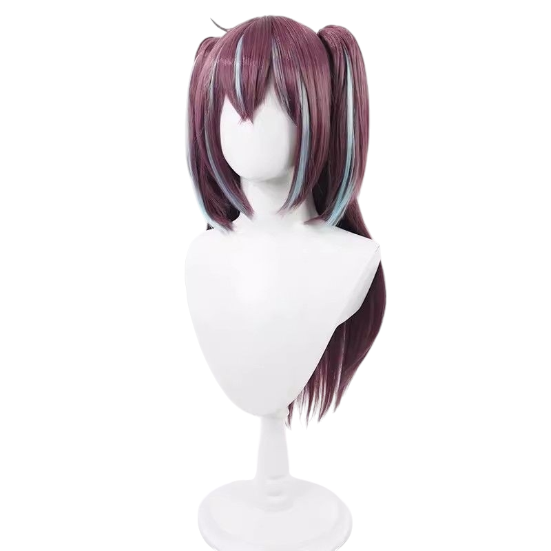 White Smoke Matama Akoya Cosplay Wig - Gushing over Magical Girls (Simulation Scalp Twin Tails) (FEVERCOS)