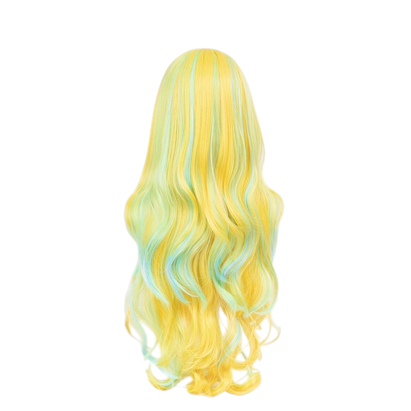 White Smoke Lagoona Blue Cosplay Wig - Monster High (Blonde with Teal Highlights) (FEVERCOS)